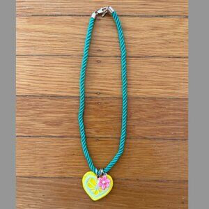 Zara Cord Charm Necklace (Green, Lemon)